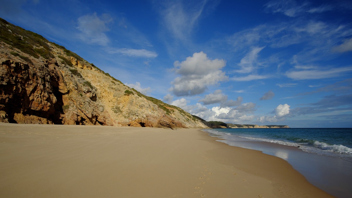Strand und Landschaft