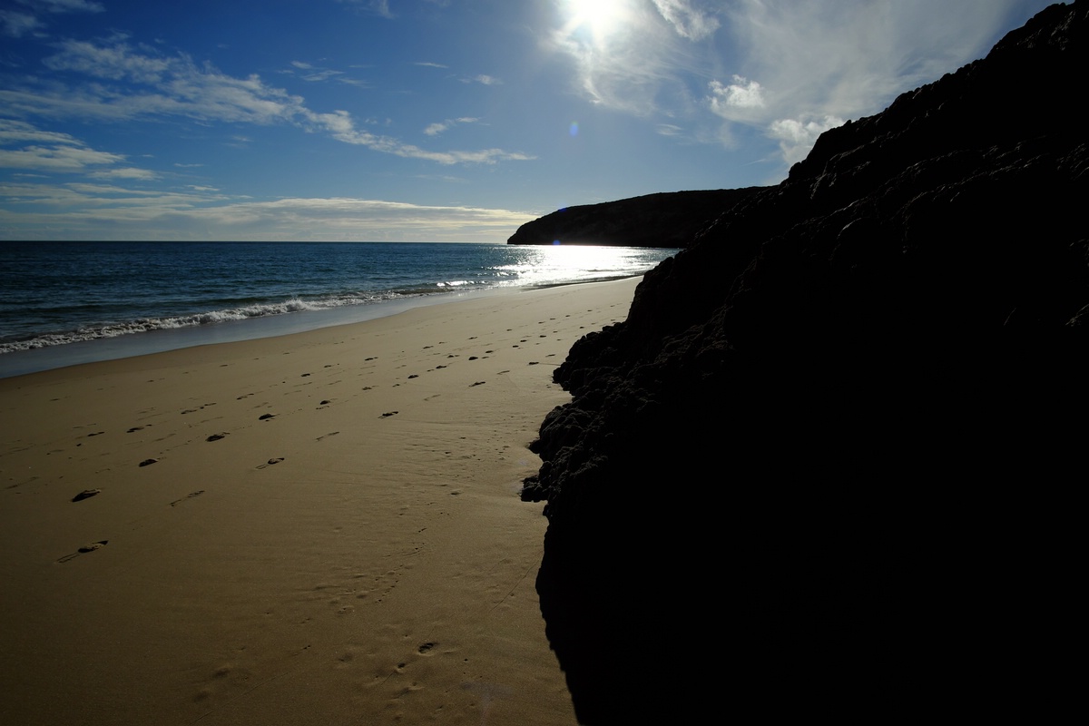Strand und Landschaft