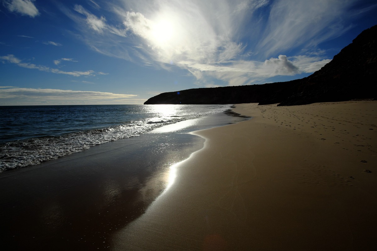 Strand und Landschaft